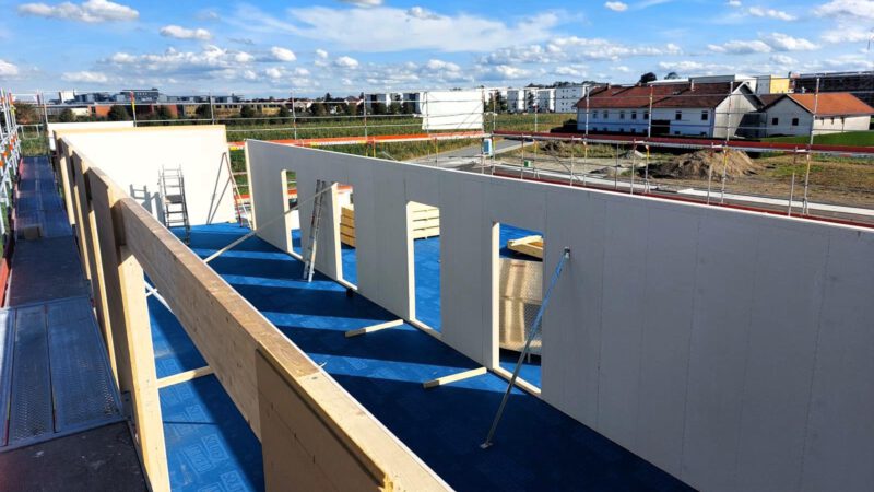 Referenzen Ingenieurbüro Martin Huber Baustelle Kinderkrippe in Holzbauweise in Mühldorf am Inn