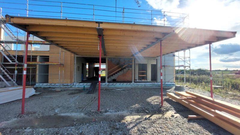 Referenzen Ingenieurbüro Martin Huber Baustelle Kinderkrippe in Holzbauweise in Mühldorf am Inn