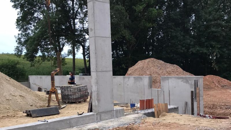 Referenzen Ingenieurbüro Martin Huber Baustelle einer Mehrzweckhalle in Hybridbauweise in Ruhstorf an der Rott